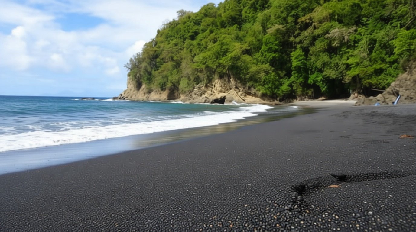 L'Anse Noire et son sable volcanique