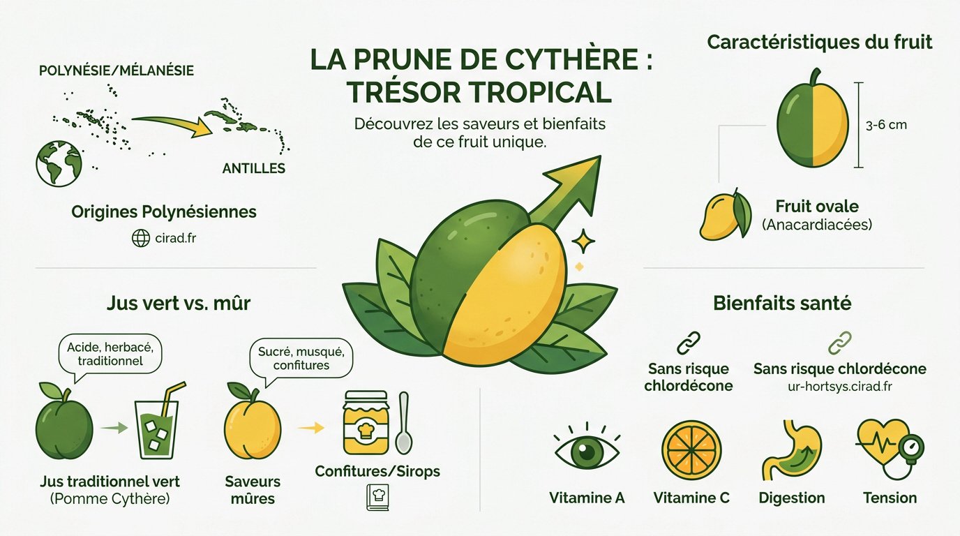 Prunes de Cythère fraîches prêtes pour la préparation d'un jus traditionnel