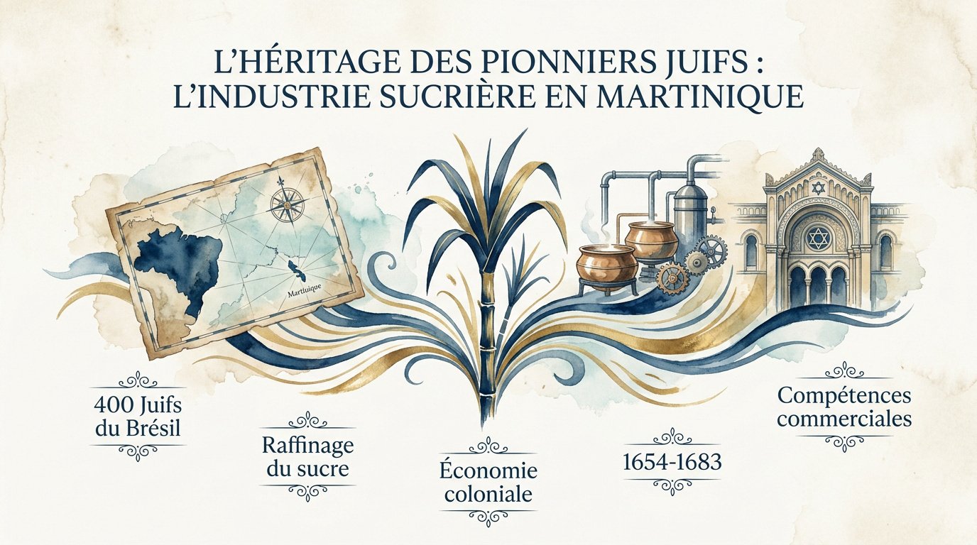 Vestiges d'une ancienne habitation sucrière en Martinique témoignant de l'héritage des pionniers juifs