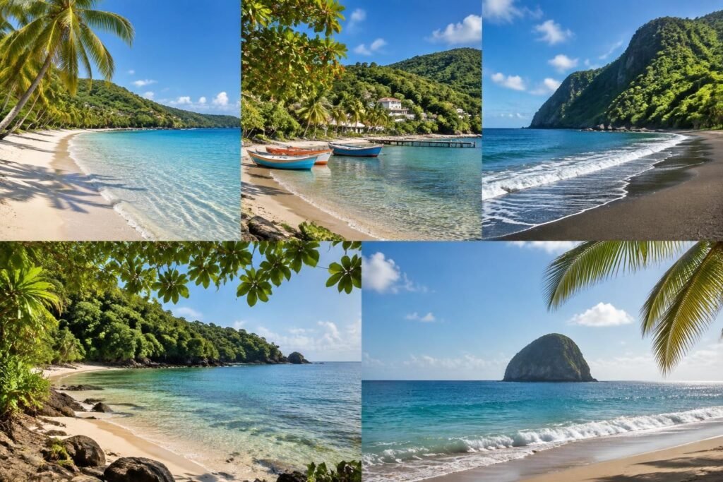 Découvrez 5 plages incontournables en Martinique : sable blanc ou noir, eaux turquoise et paysages paradisiaques pour profiter pleinement de votre séjour.