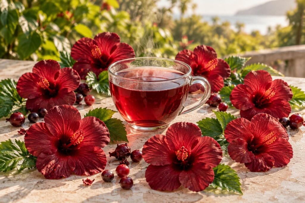 Découvrez 7 bienfaits de la tisane d’hibiscus, ses propriétés et conseils pour la savourer au quotidien, avec quelques précautions à connaître.