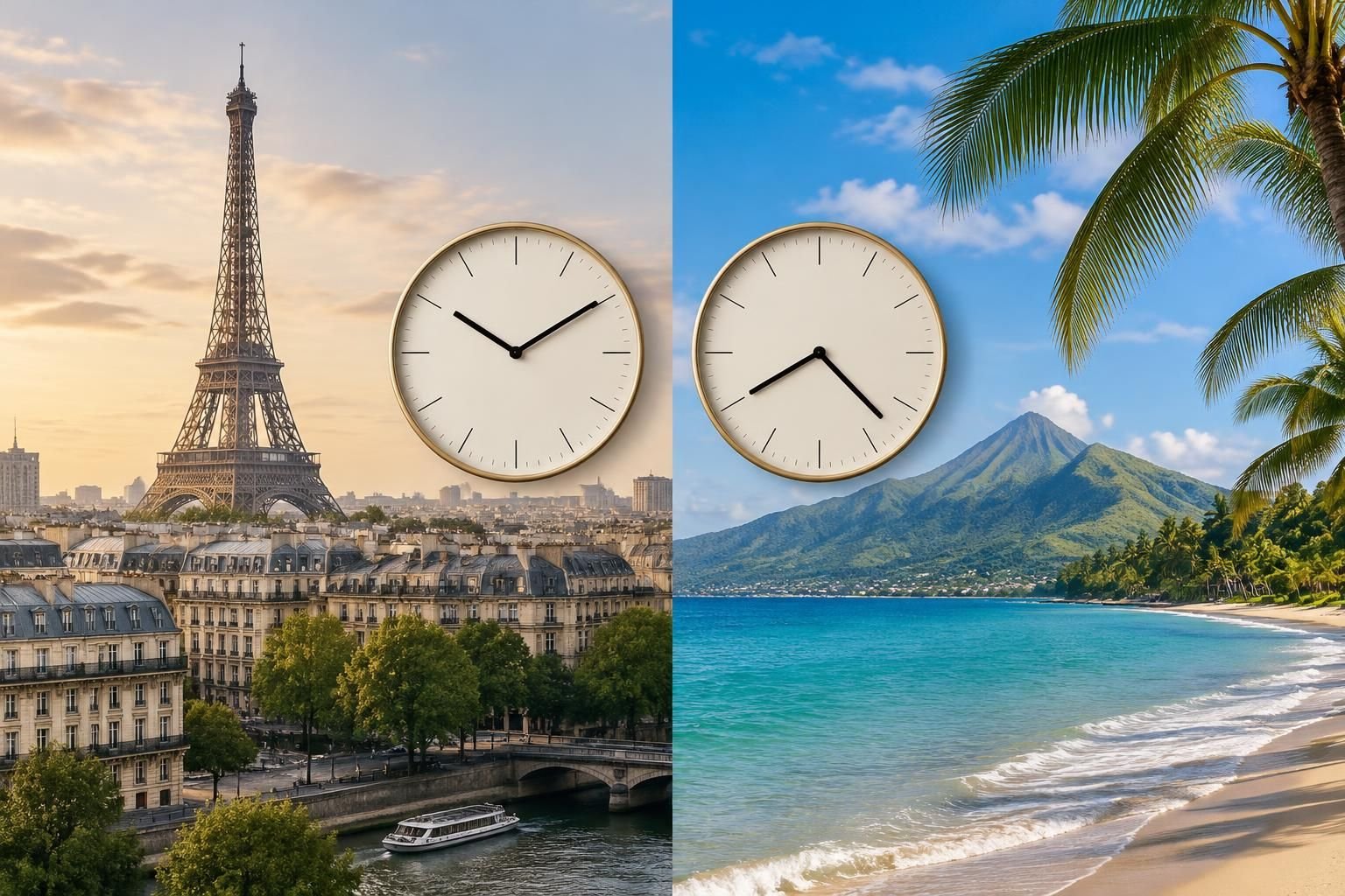 découvrez le décalage horaire entre la france métropolitaine et la martinique : 5 heures en hiver et 6 heures en été. nos explications pratiques.
